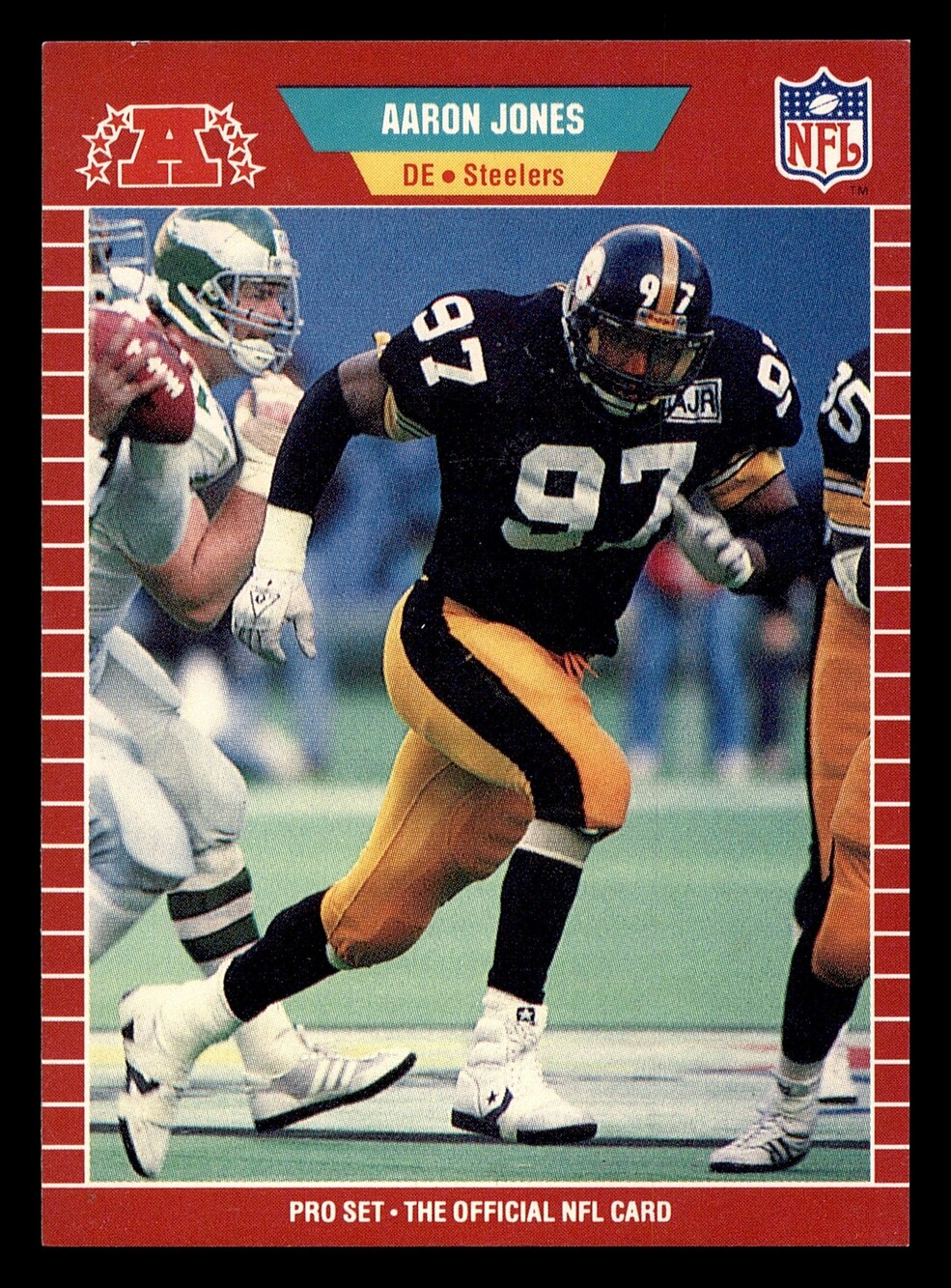 1989 Pro Set #350 Aaron Jones Steelers Defensive End Football Card VG